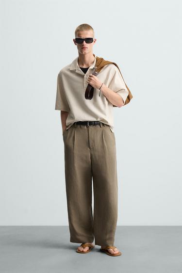 RELAXED FIT POLO SHIRT - Beige by Zara - Image 0