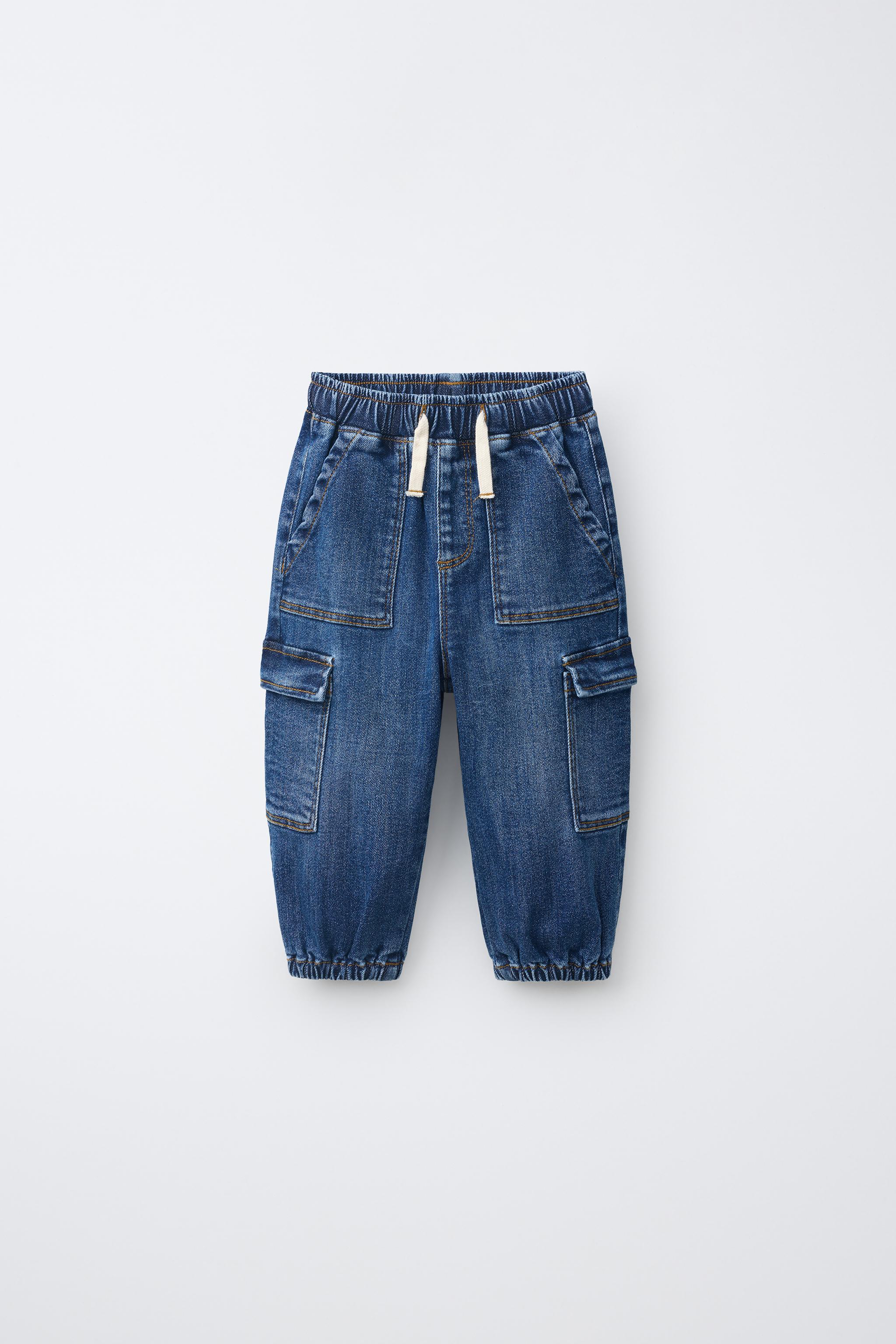 COMFY CARGO JOGGER JEANS — Mid-blue