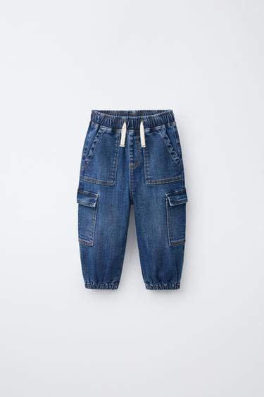 Zara COMFY CARGO JOGGER JEANS - Mid-blue - Image 0