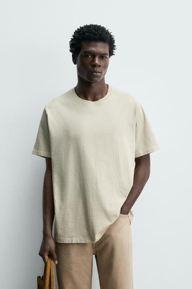 REGULAR FIT LIGHTWEIGHT ORIGINS T-SHIRT - Sand by Zara