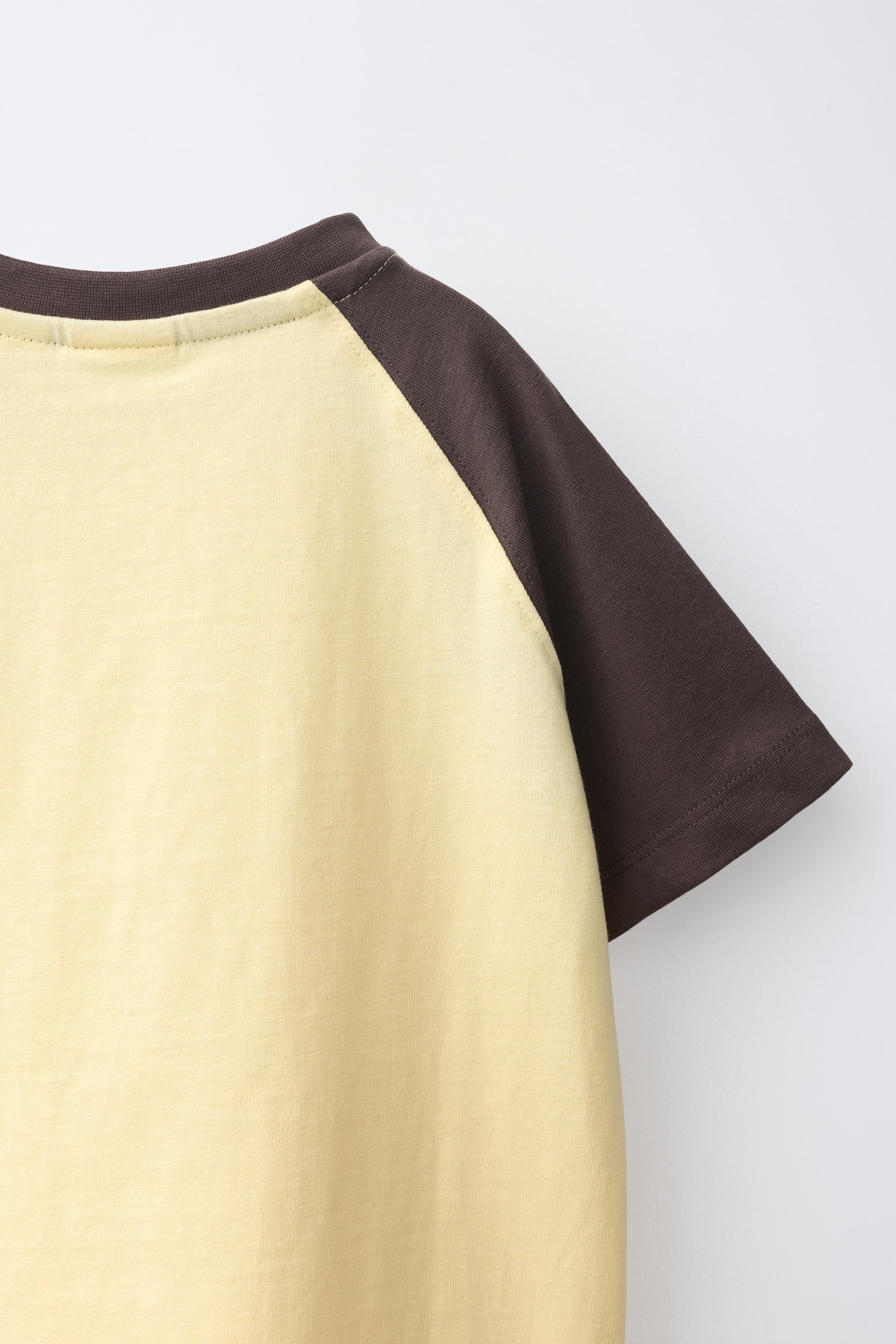 Детские футболки Zara EMBROIDERED RAGLAN SLEEVE T-SHIRT — фото 4
