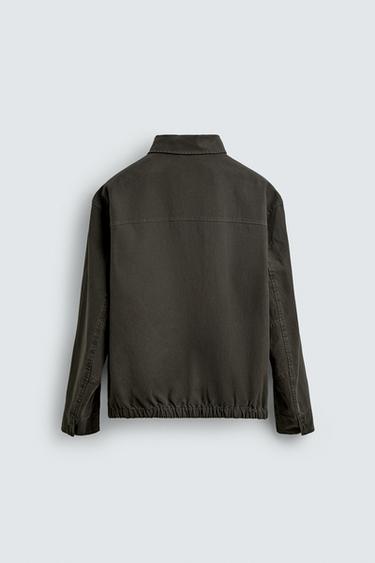 WASHED COTTON POLO OVERSHIRT - mink brown by Zara - Image 8