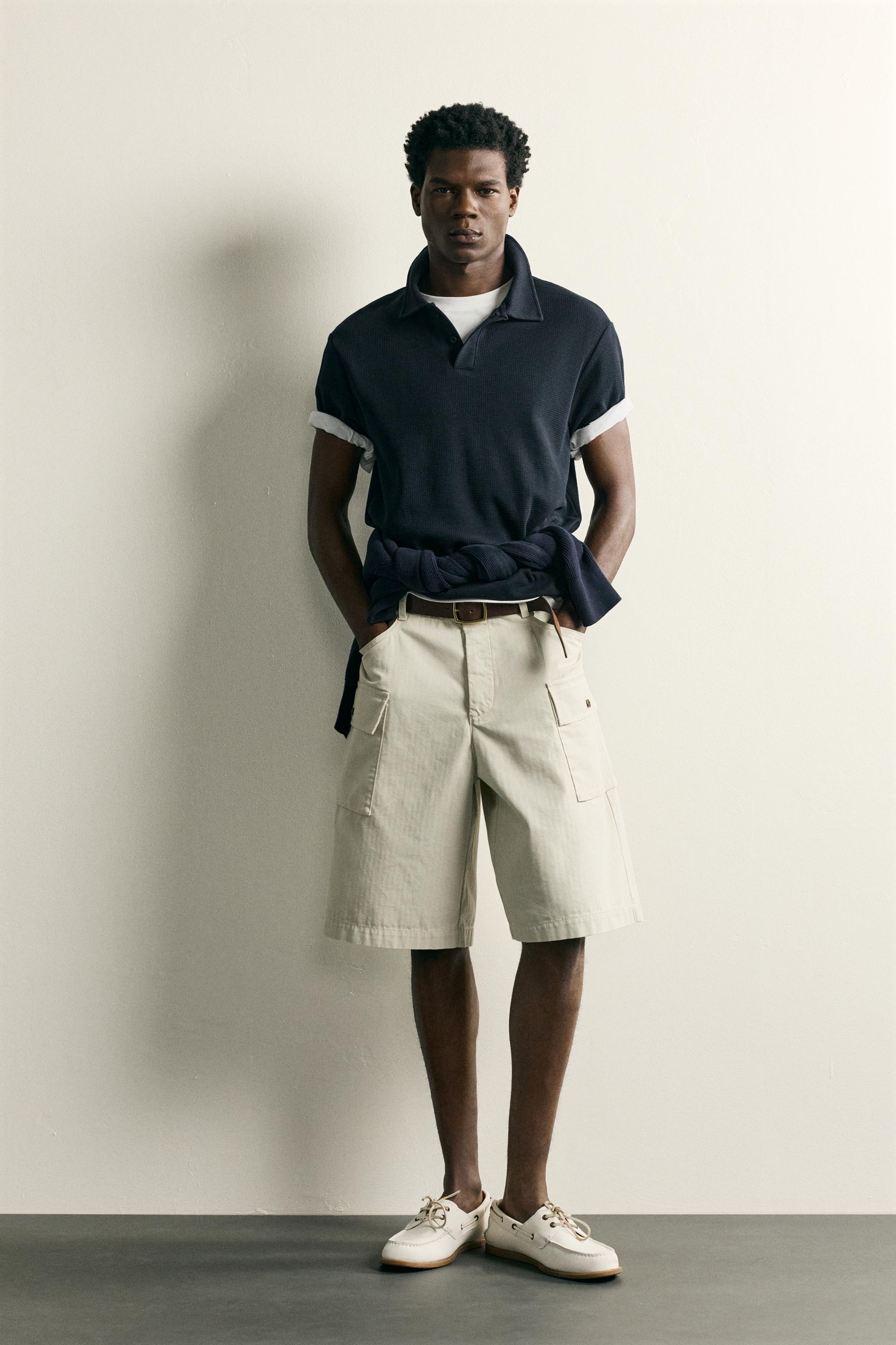 WAFFLE TEXTURE POLO - Navy blue | ZARA United States