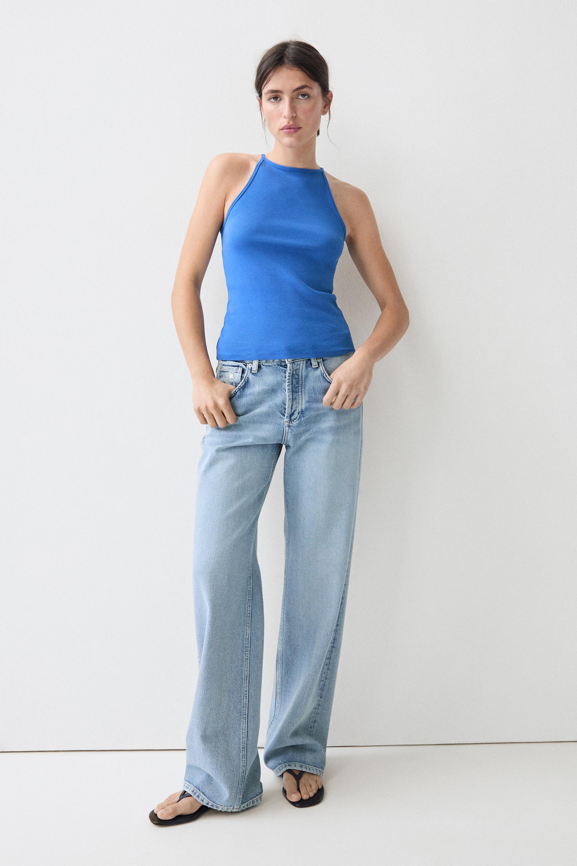 Cotton blend halter top