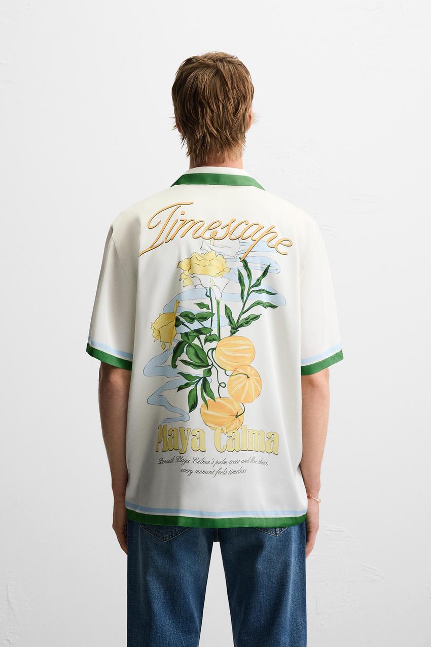 PRINTED SATIN SHIRT