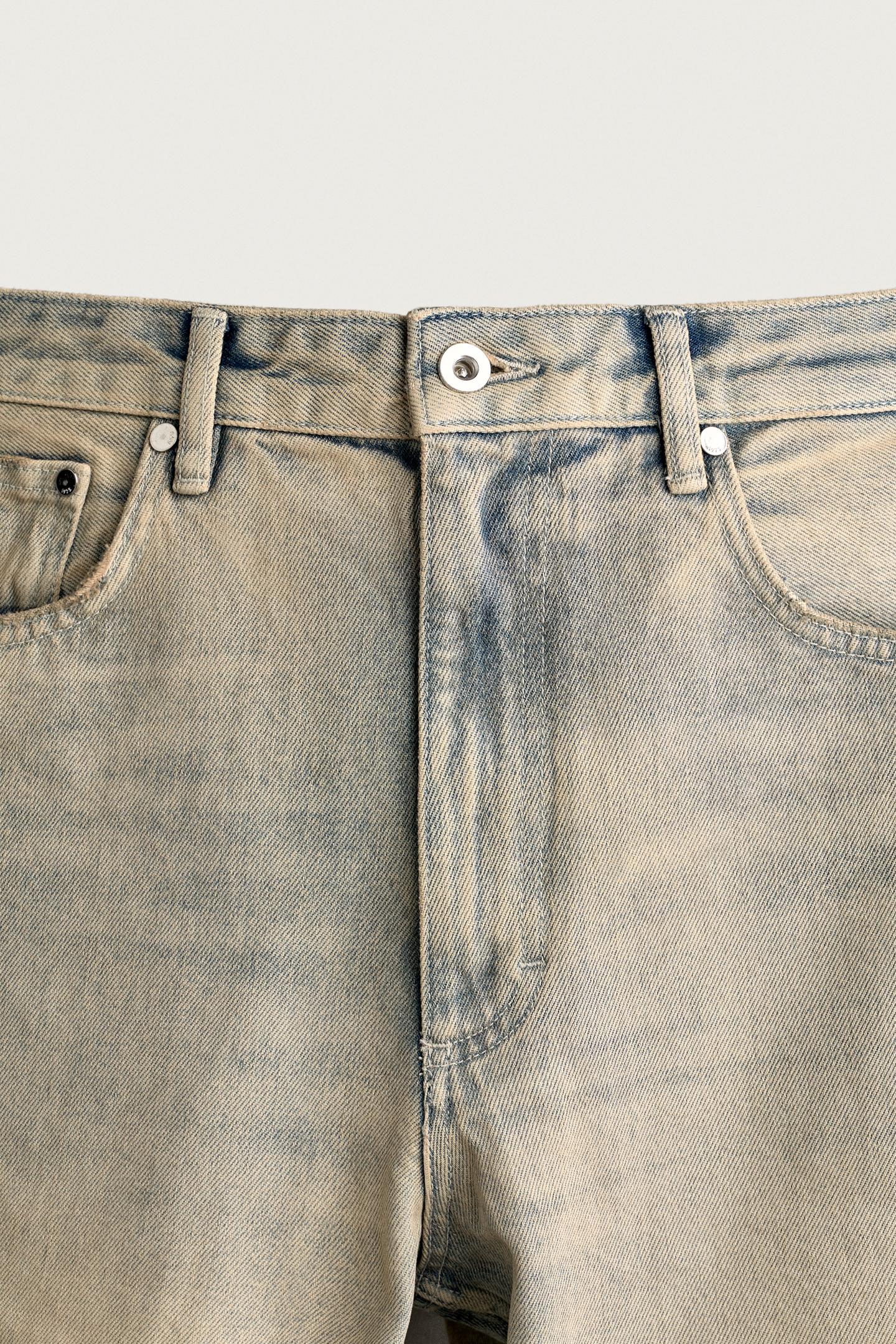Мужские джинсы Zara Loose Fit, цвет: Синий / Зелёный — фото 9