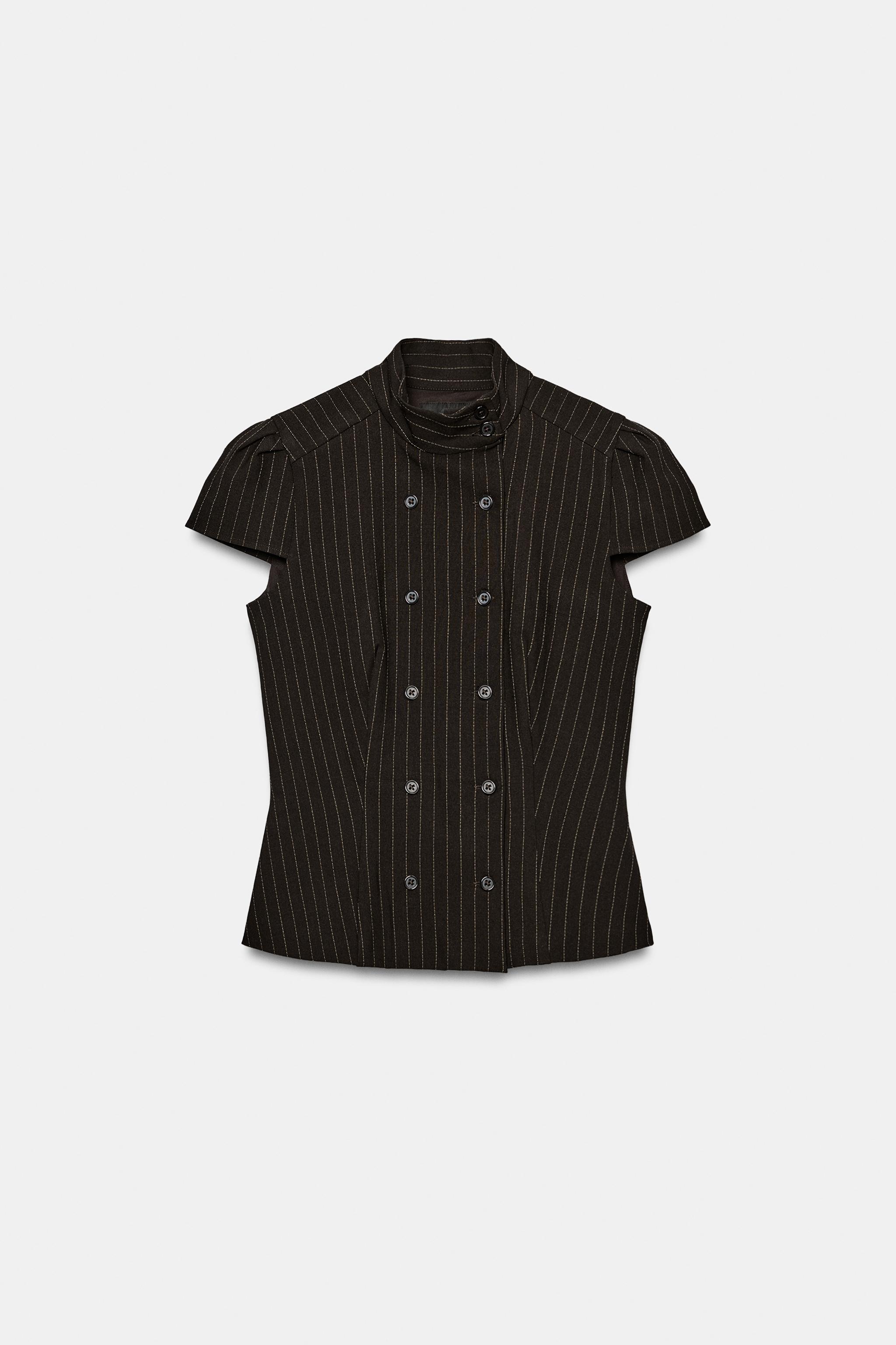 STRIPED HIGH-NECK TOP