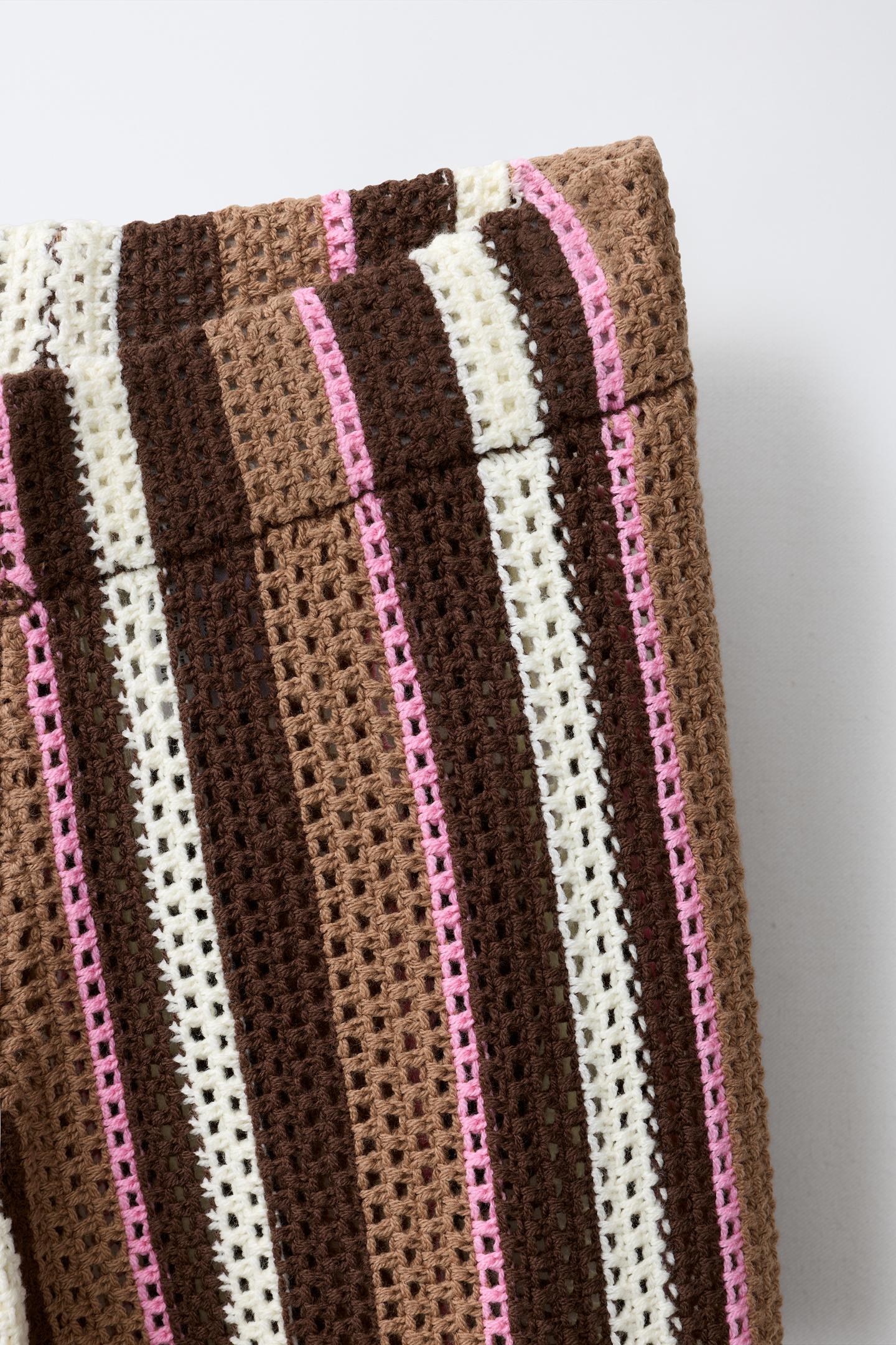 Детские брюки Zara Striped Knit, цвет: Хаки — фото 4
