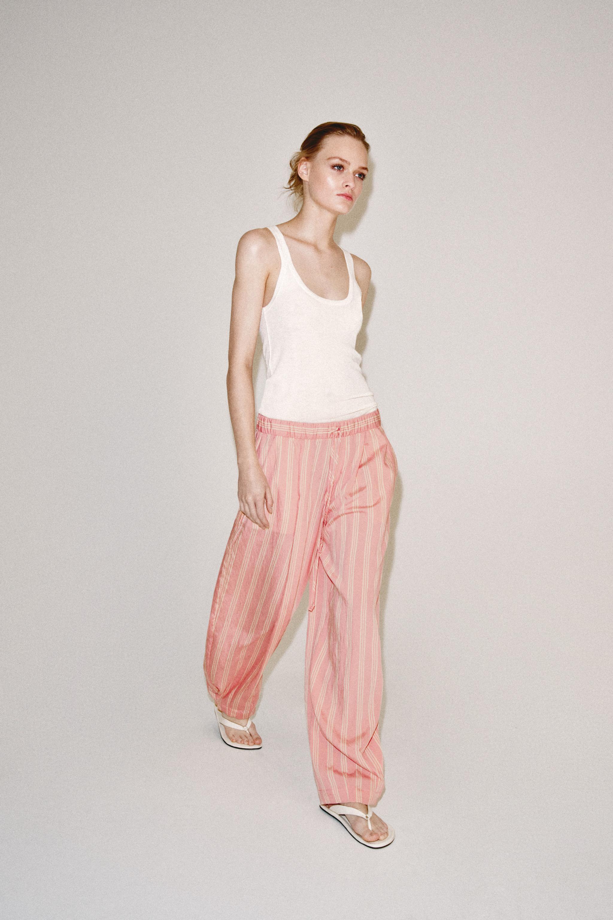 Женские брюки Zara ZW COLLECTION STRIPED BALLOON PANTS — фото 5