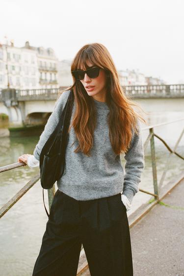 PLAIN KNIT SWEATER - Grey marl by Zara - Image 0