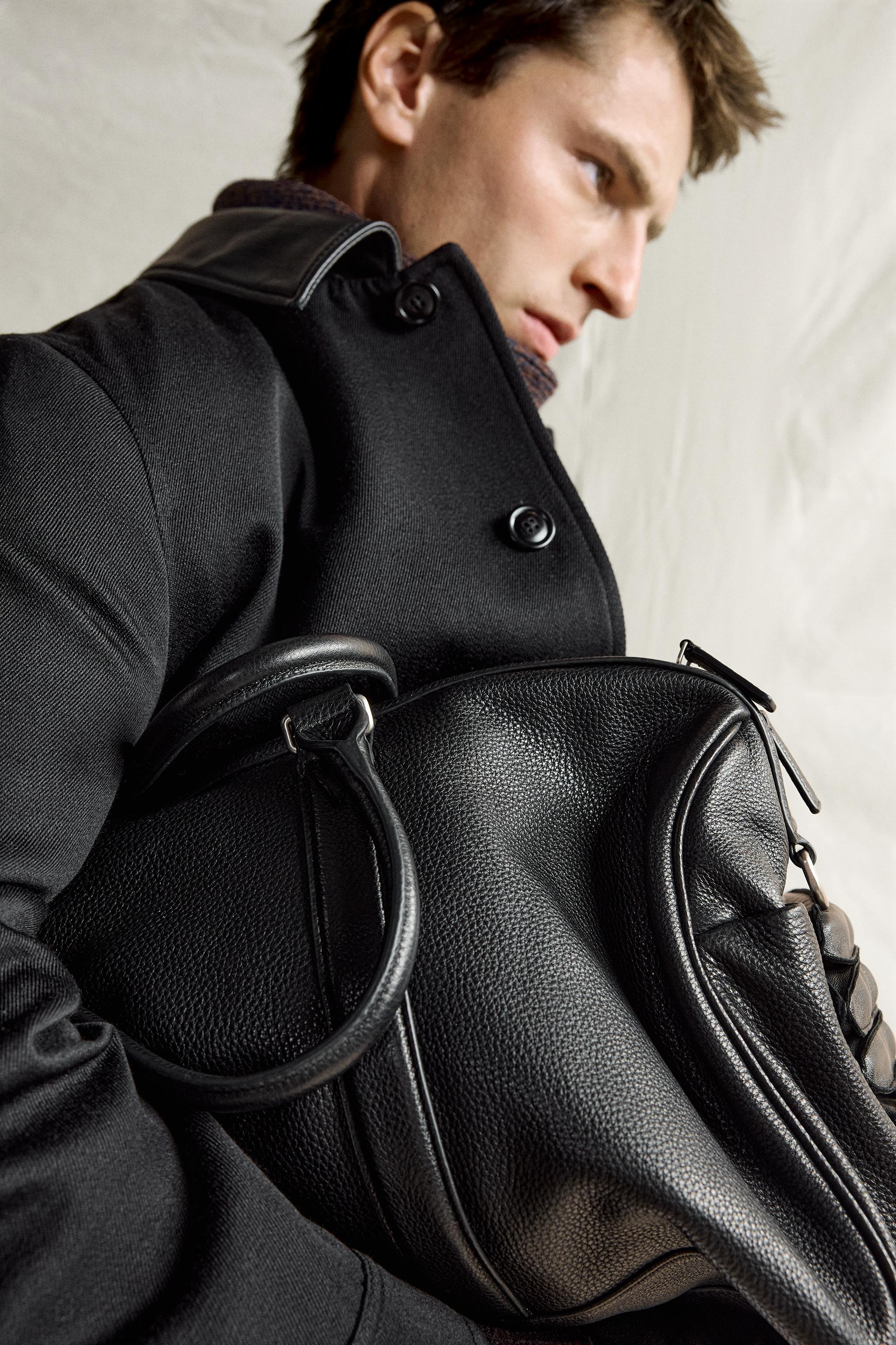 LEATHER TRAVEL BAG - Black | ZARA India