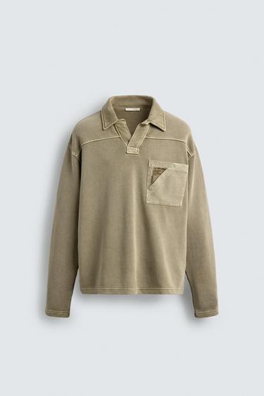 WASHED RELAXED FIT POLO SHIRT - Light green by Zara - Image 0