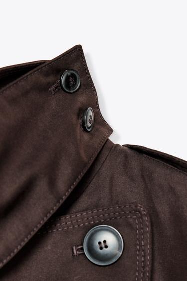 ZW COLLECTION WATER-REPELLENT TRENCH COAT - Chocolate by Zara - Image 6