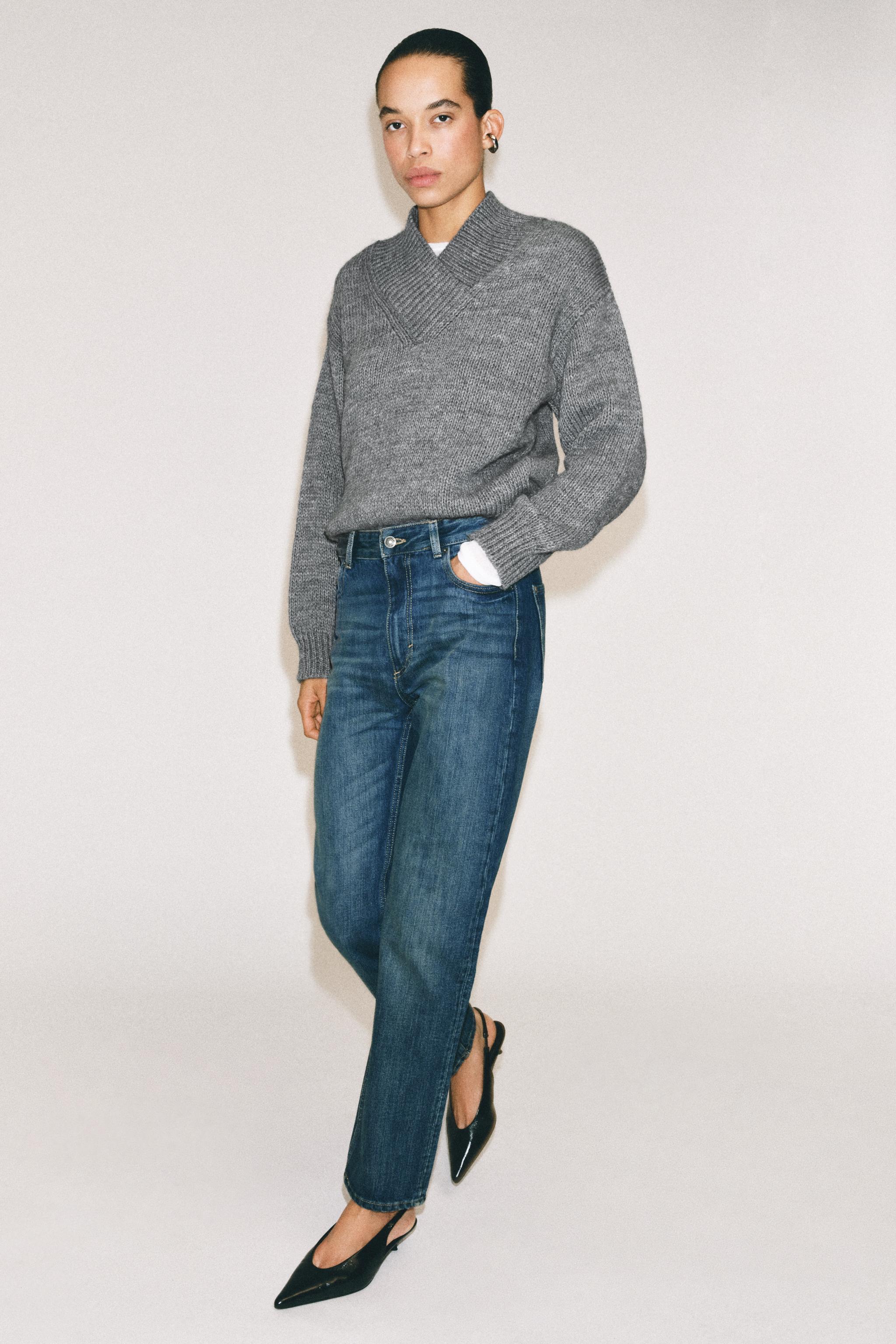 ZW COLLECTION HIGH-RISE STRAIGHT-FIT JEANS - Blue | ZARA United States