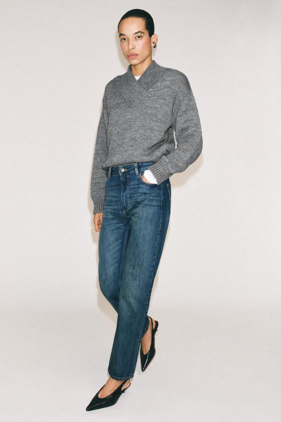 ZW COLLECTION STRAIGHT-LEG HIGH-WAIST JEANS - Blue by Zara - Image 0