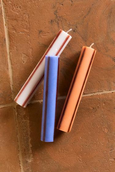 PACK OF LONG STRIPED CANDLES (PACK OF 3) - striped by Zara