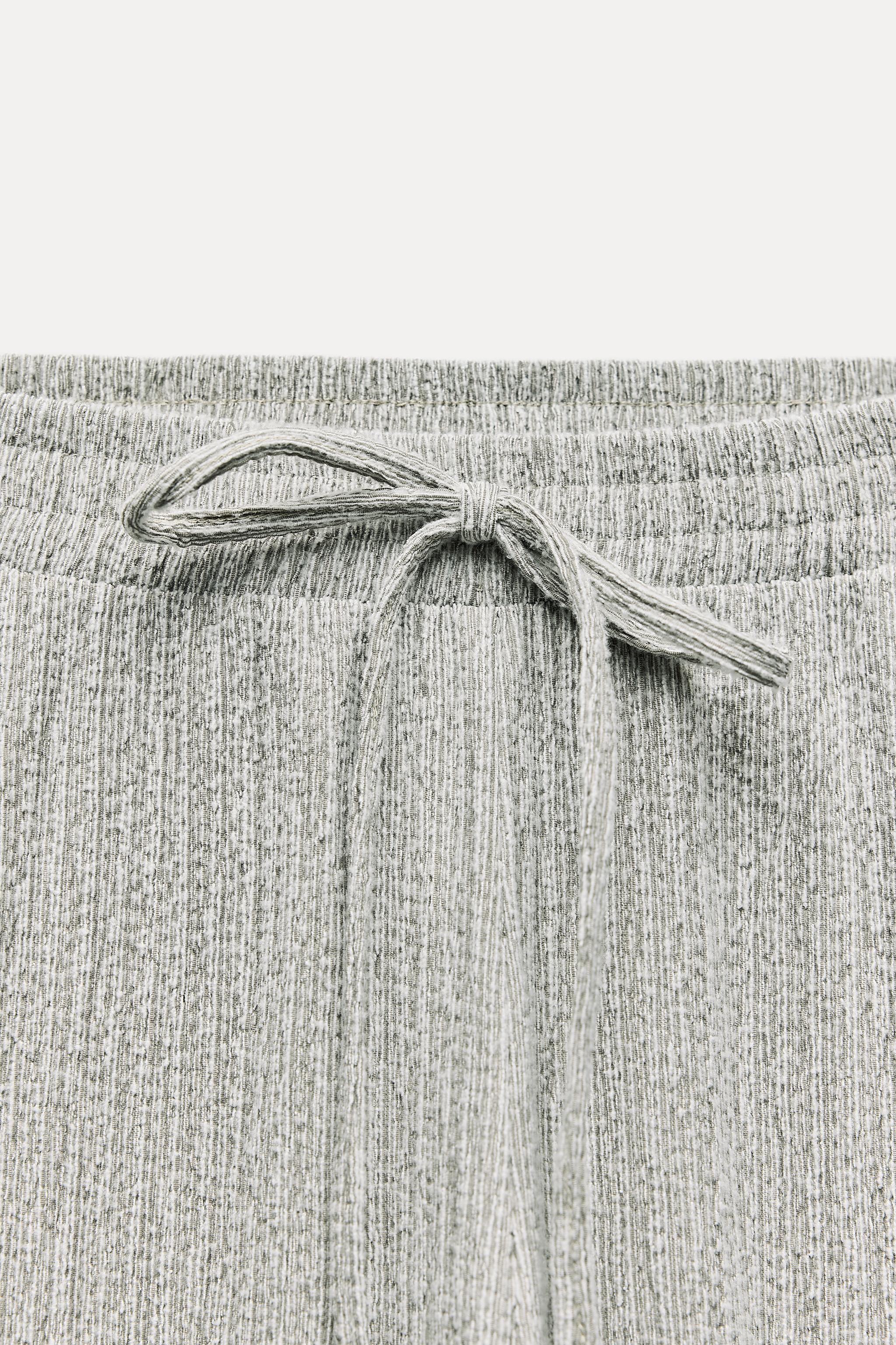 TEXTURED STRAIGHT LEG PANTS - Pearl gray | ZARA United States