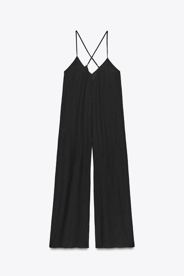 FLOWY TEXTURED JUMPSUIT - Black by Zara - Image 6