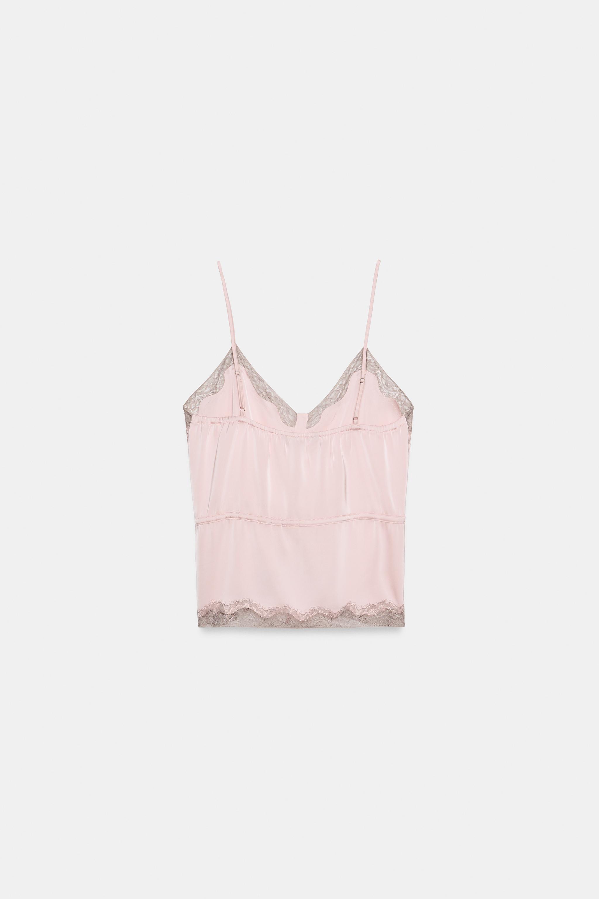 SATIN EFFECT LACE TOP
