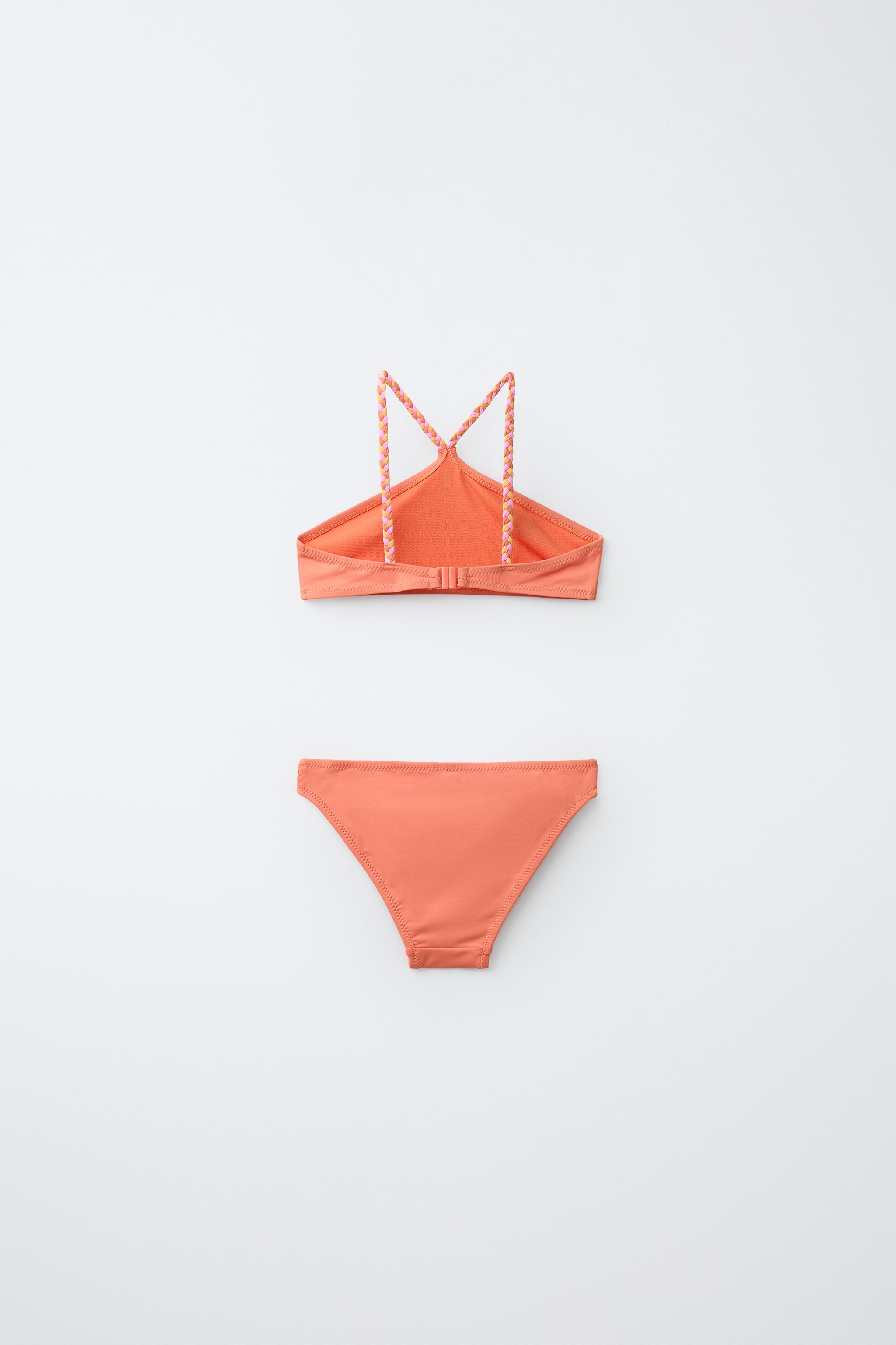 6-14 YEARS / EMBROIDERED MIRROR BIKINI — Orange