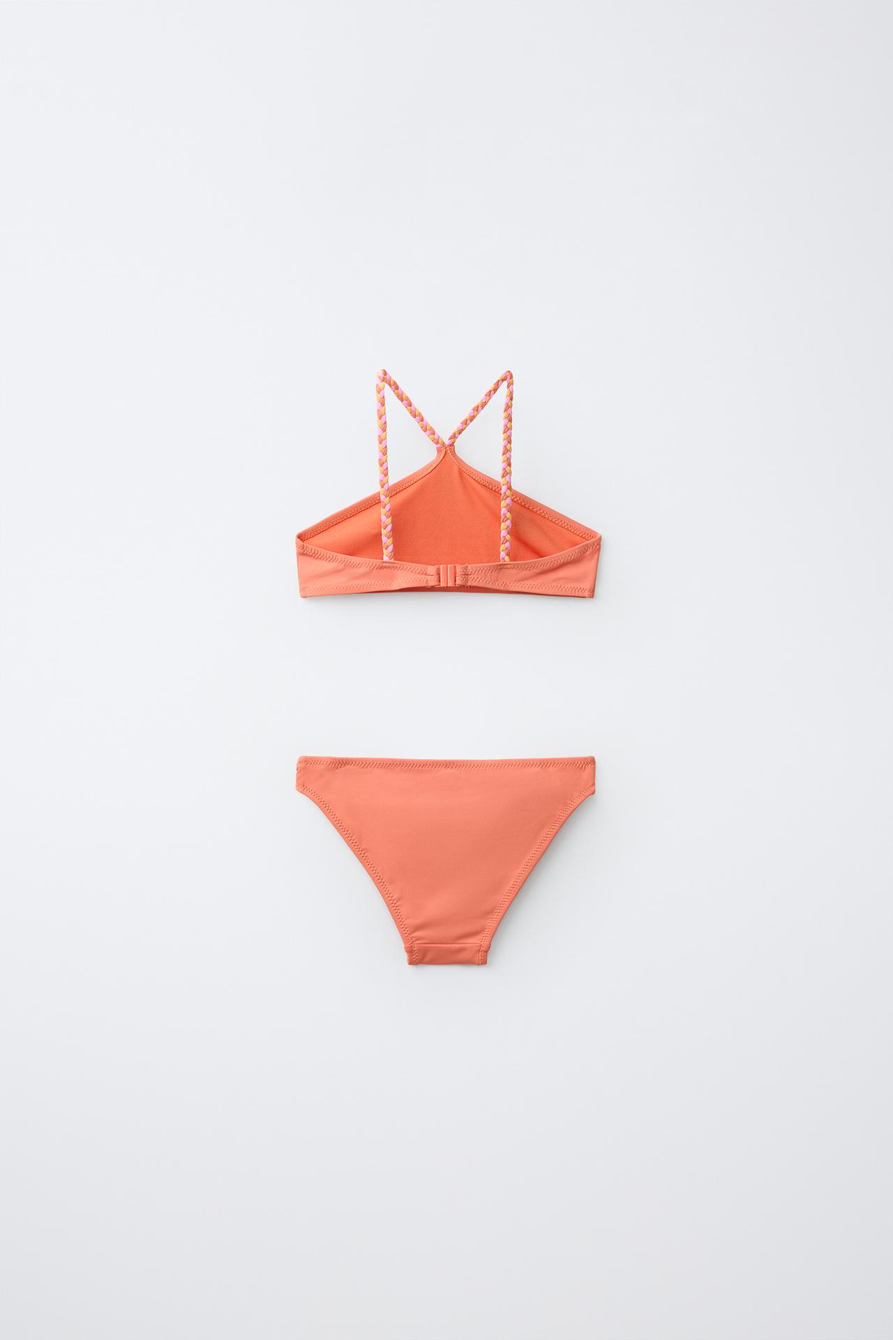 6-14 YEARS / EMBROIDERED MIRROR BIKINI — Orange