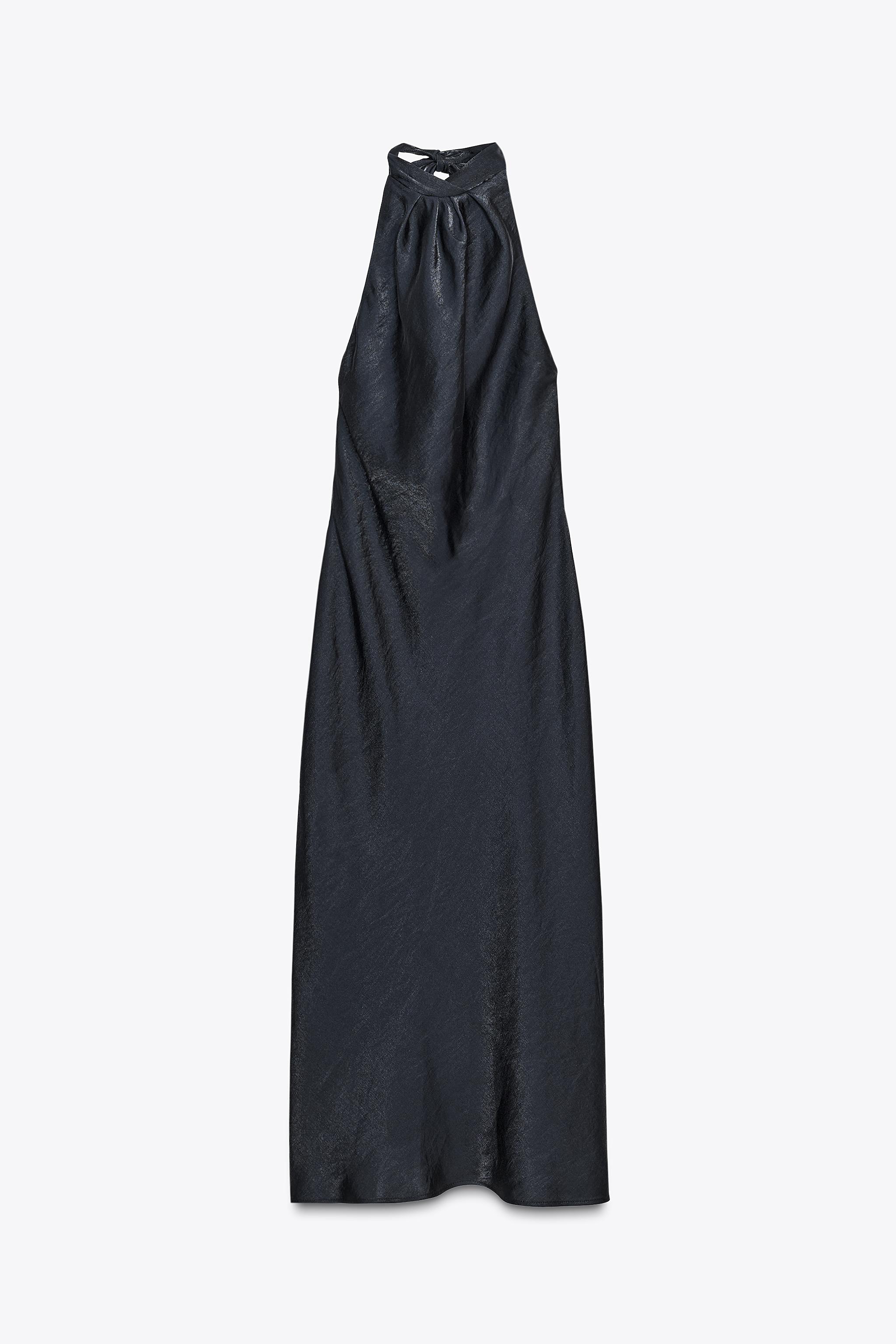 ZARA ホルターネックミディ丈ワンピース 1165/164 ホルターネックミディ丈ワンピース - ブラック | ZARA Japan / 日本