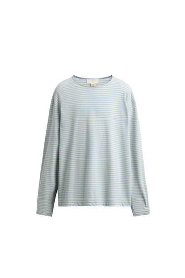 JACQUARD STRIPED T-SHIRT - Light blue by Zara