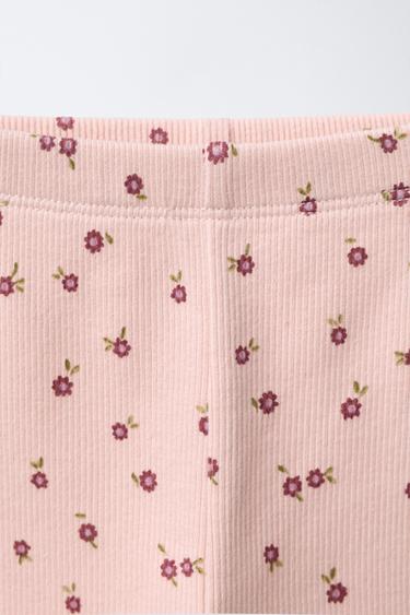 LEGGING CÔTELÉ À FLEURS - Multicolore de Zara - Image 2