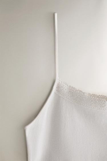 COTTON JERSEY TOP - White by Zara - Image 2