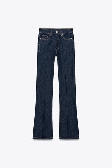 Zara FARMERKE ZW COLLECTION BOOTCUT FULL LENGTH SREDNJE VISOKOG STRUKA – Plava