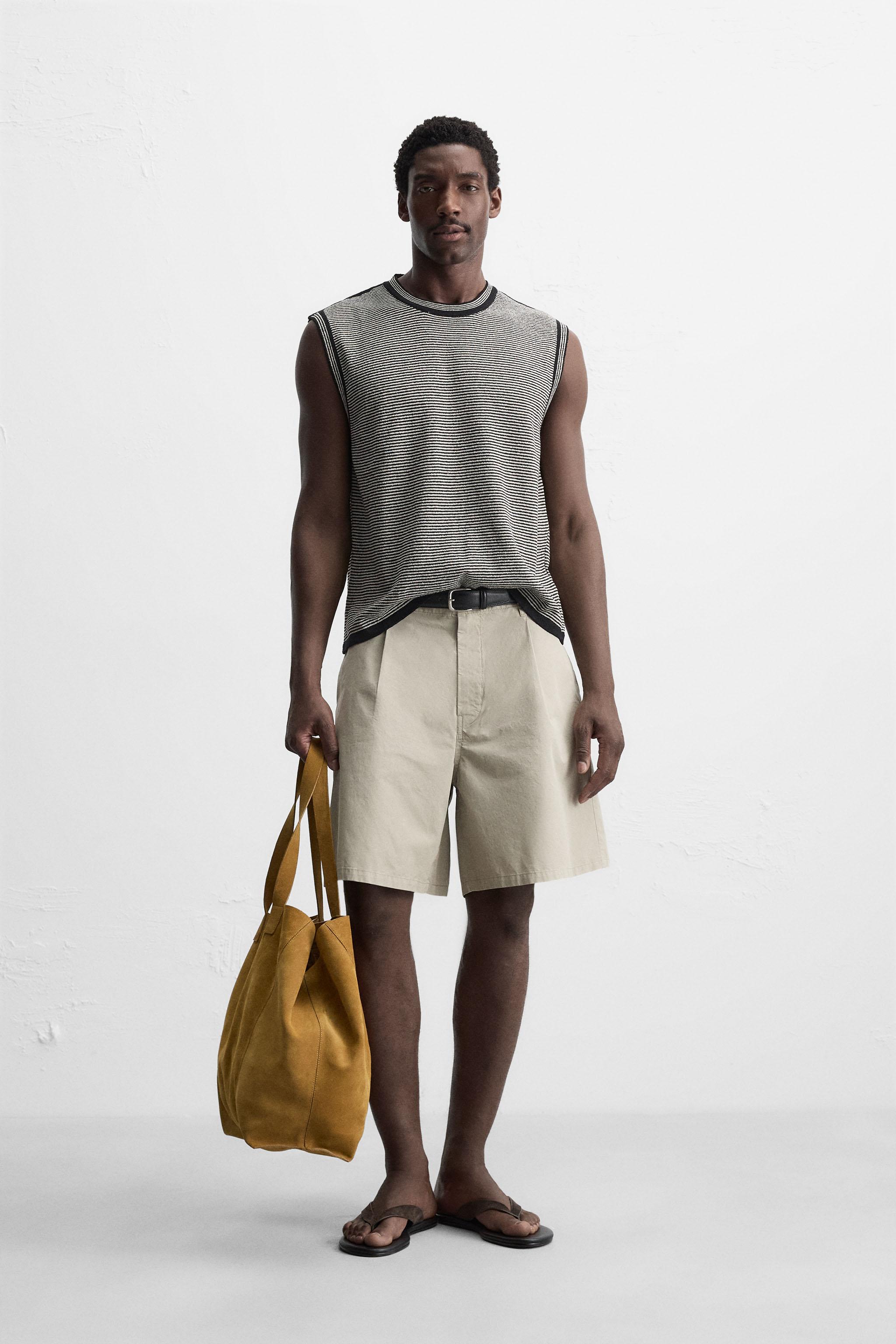 【ZARA】リラックスフィットニットタンクトップ ニットタンクトップ リラックスフィット - ライトベージュ