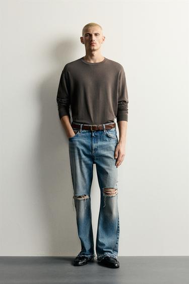 Zara BASIC DŽEMPER REGULAR FIT KROJA – tamnosmeđa