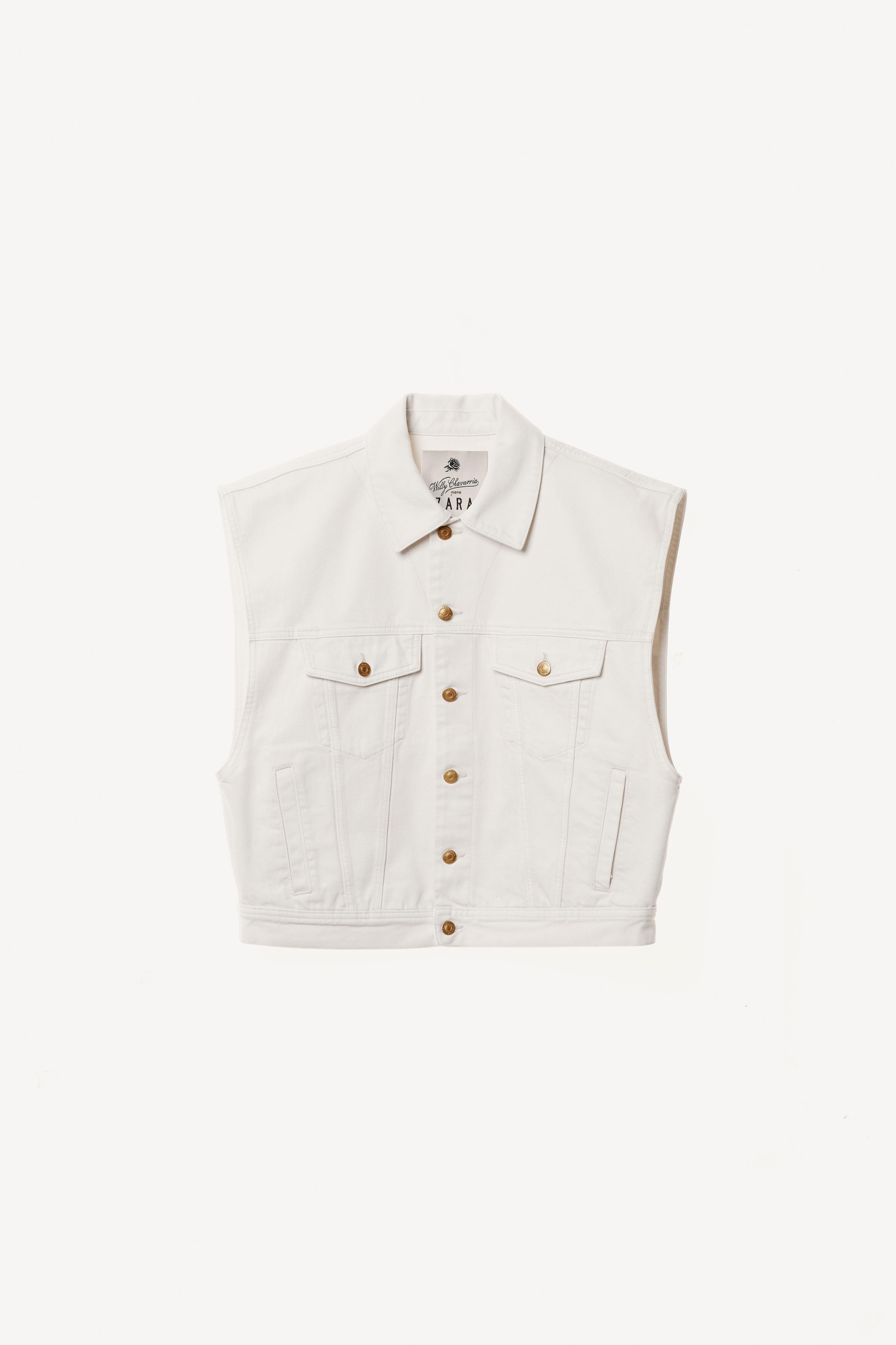 WILLY CHAVARRIA X ZARA ボクシーフィット デニムベスト - エクリュ