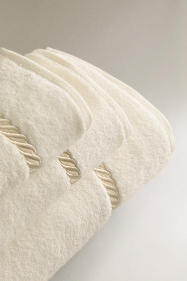 EMBROIDERED CORD BATH TOWEL - Oyster-white by Zara - Image 1