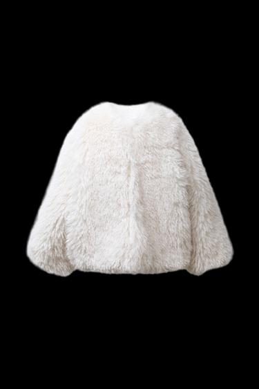 JACKE IN PELZOPTIK - Weiß von Zara - Bild 0