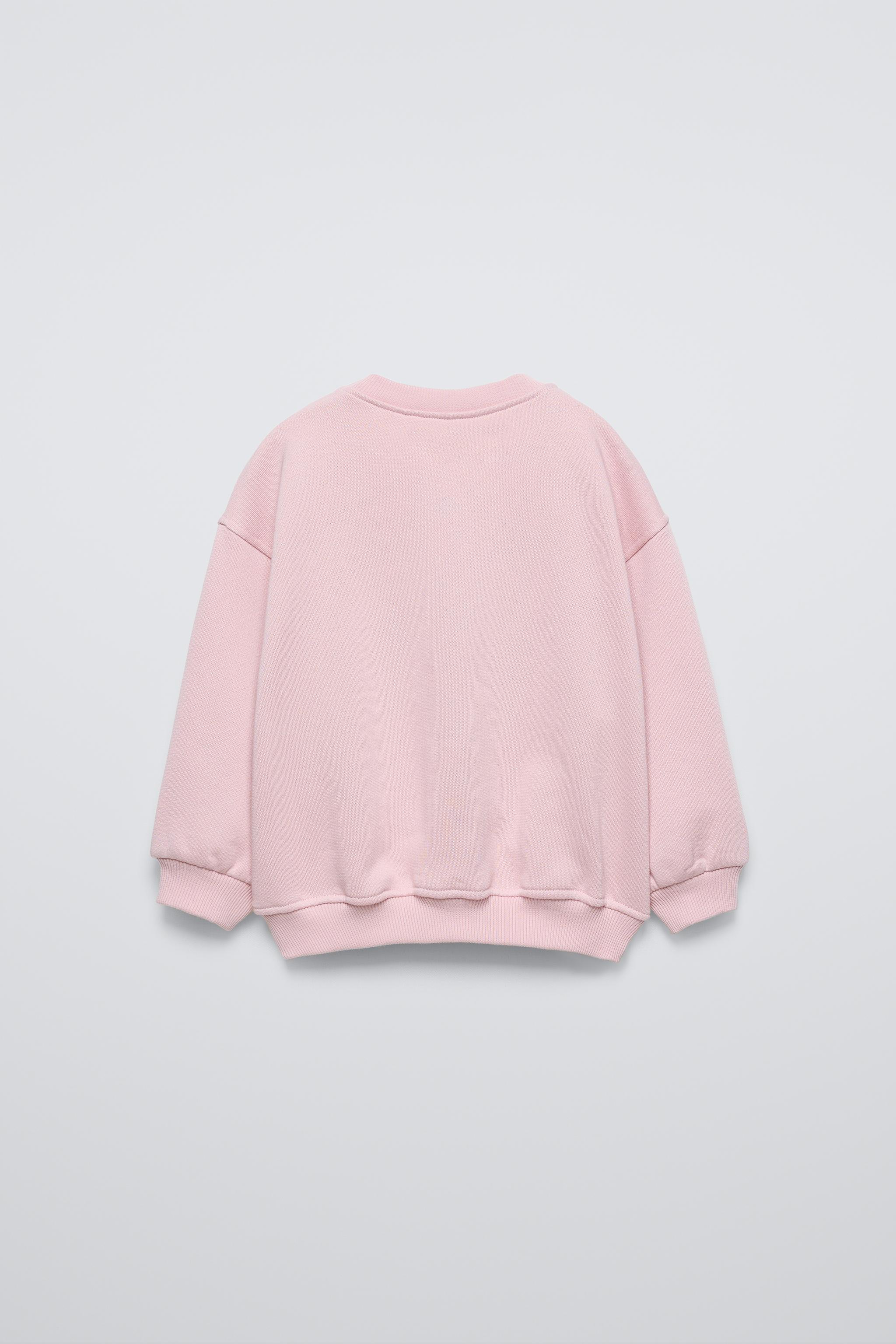 Zara pink sweatshirt sale