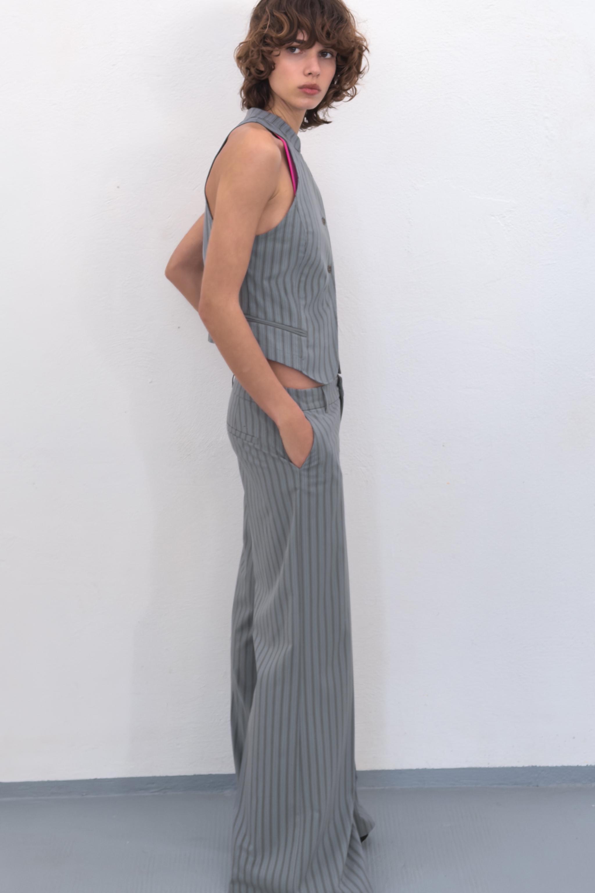 PINSTRIPE FLARE PANTS - Blue / Gray | ZARA United States