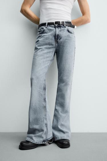 Zara FLARE FIT JEANS - Light blue