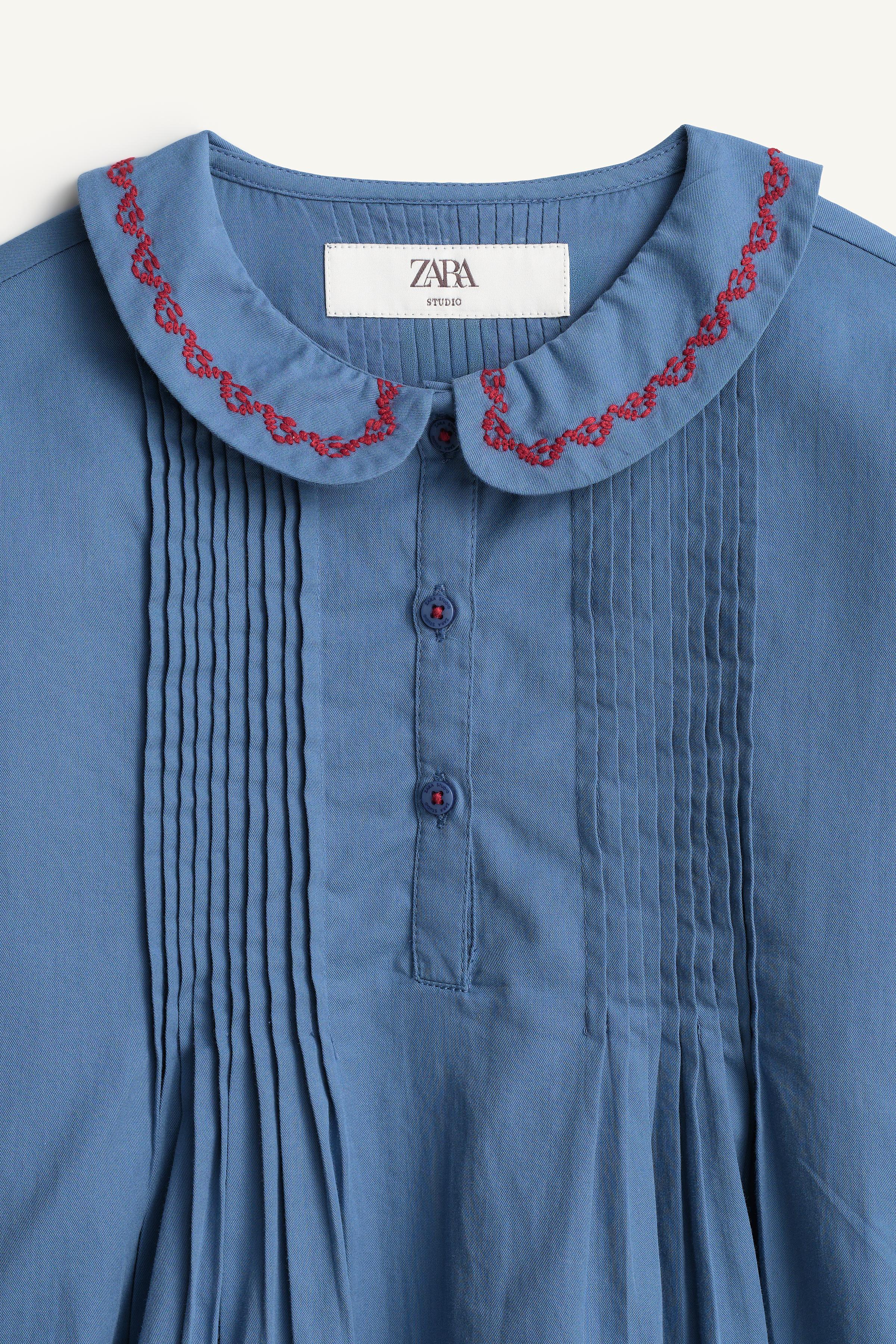 LIMITED EDITION EMBROIDERED PINTUCK BLOUSE