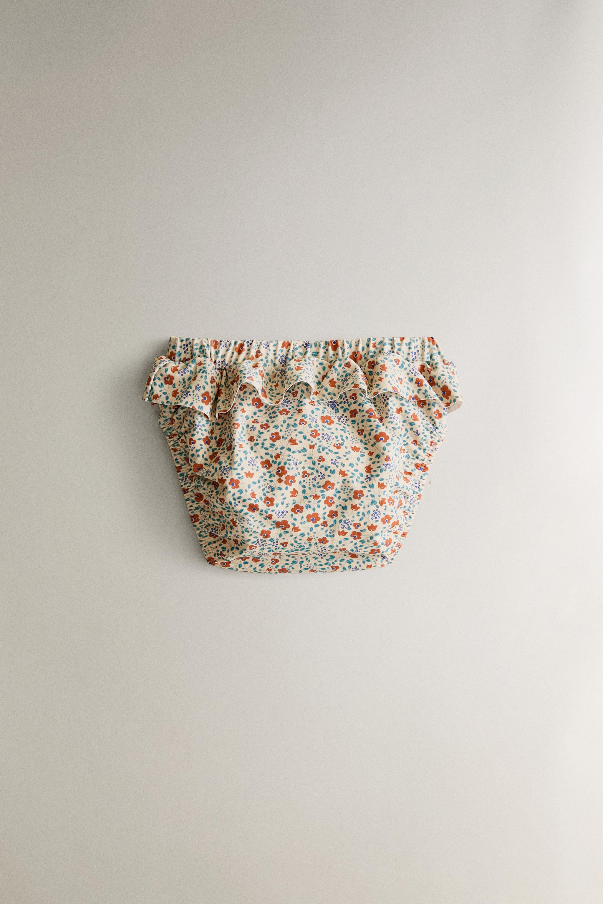 BABY FLORAL RUFFLE BEACH DIAPER COVER