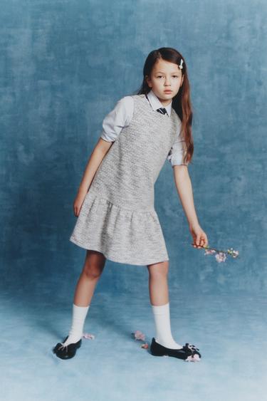 TEXTURED DRESS - Blue/White by Zara