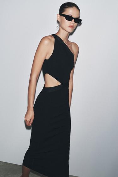 ASYMMETRIC STRETCH DRESS - Black by Zara