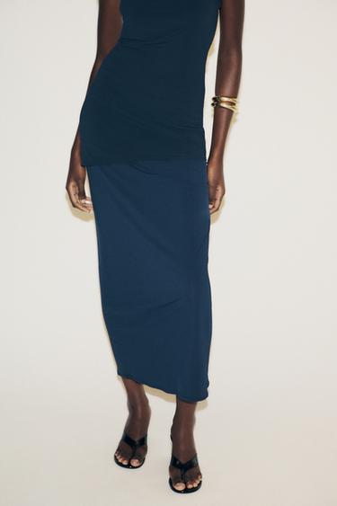 STRAPLESS DRESS - Dark navy by Zara - Image 1