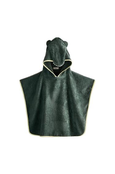 PONCHO PLAYA INFANTIL VELOUR COCODRILO - Verde de Zara