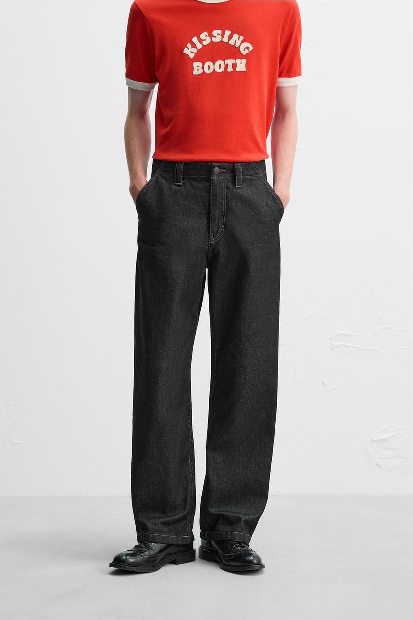 HARRY LAMBERT X ZARA DENIM TROUSERS - Blue | ZARA India 