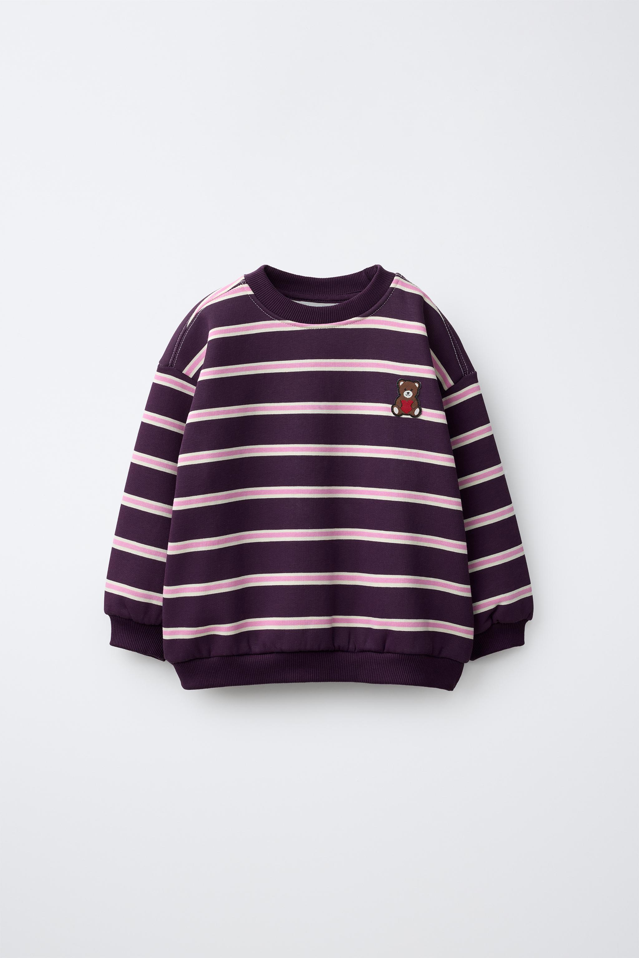 SUDADERA RAYAS PARCHE OSO