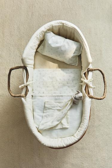 MINI FLORAL MINI COT SHEET SET - Bluish by Zara