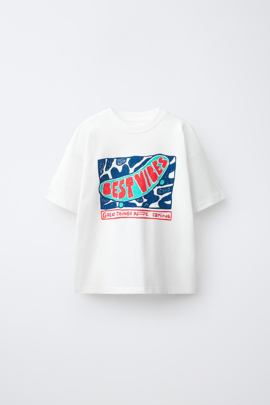 Zara mətn printli köynək
