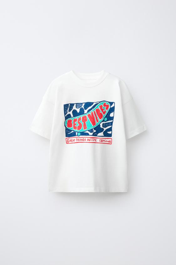 SLOGAN PRINT T-SHIRT - White de Zara - Imagen 0