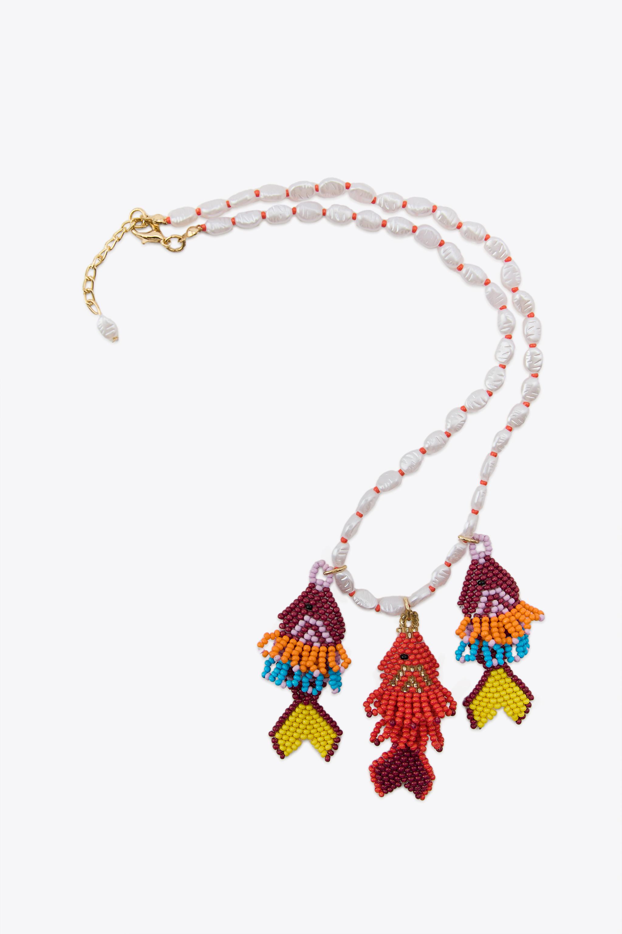 スペイン発送 ZARA ハートフィッシュネックレスパック 今季新作 FISH AND HEART NECKLACE PACK - Multicolored | ZARA United States